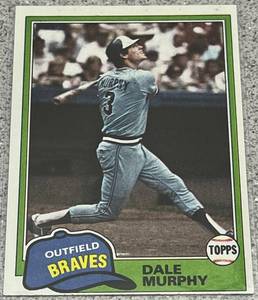 lot 315 image: 1981 Topps Baseball Card #504 - Dale Murphy Atlanta Braves