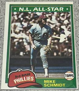 lot 317 image: 1981 Topps Baseball Card #540 - Mike Schmidt Philadelphia Phillies NL All-Star