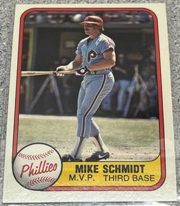 lot 325 image: 1981 Fleer Baseball Card #5 - Mike Schmidt MVP Philadelphia Phillies