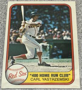 lot 327 image: 1981 Fleer Baseball Card #638 - Carl Yastrzemski Boston Red Sox 400 Home Run Club