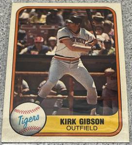 lot 328 image: 1981 Fleer Baseball Card #481 - Kirk Gibson Rookie Detroit Tigers
