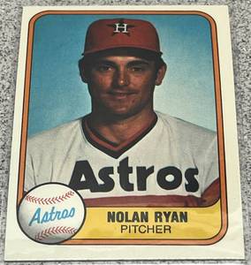 lot 338 image: 1981 Fleer Baseball Card #57 - Nolan Ryan Houston Astros