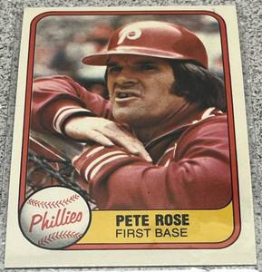 lot 339 image: 1981 Fleer Baseball Card #1 - Pete Rose Philadelphia Phillies