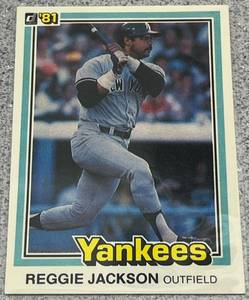 lot 343 image: 1981 Donruss Baseball Card #348 - Reggie Jackson New York Yankees