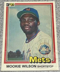 lot 344 image: 1981 Donruss Baseball Card #575 - Mookie Wilson Rookie New York Mets