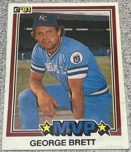 lot 346 image: 1981 Donruss Baseball Card #491 - George Brett MVP Kansas City Royals