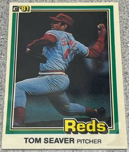 lot 347 image: 1981 Donruss Baseball Card #425 - Tom Seaver Cincinnati Reds