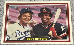 lot 348 image: 1981 Donruss Baseball Card #537 - Best Hitters in Baseball George Brett & Rod Carew