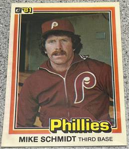 lot 349 image: 1981 Donruss Baseball Card #11 - Mike Schmidt Philadelphia Phillies