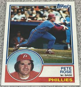 lot 365 image: 1983 Topps Baseball Card #100 - Pete Rose Philadelphia Phillies