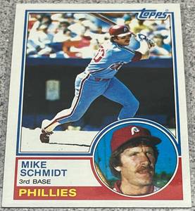 lot 368 image: 1983 Topps Baseball Card #300 - Mike Schmidt Philadelphia Phillies