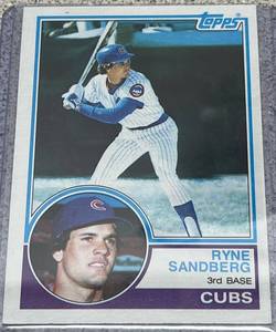 lot 373 image: 1983 Topps Baseball Card #83 - Ryne Sandberg Rookie Chicago Cubs
