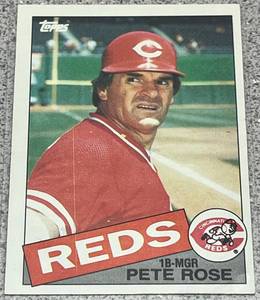 lot 381 image: 1985 Topps Baseball Card #600 - Pete Rose Cincinnati Reds