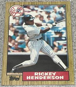 lot 386 image: 1987 Topps Baseball Card #735 - Rickey Henderson New York Yankees
