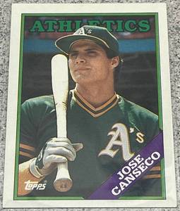 lot 389 image: 1988 Topps Baseball Card #370 - Jose Canseco Oakland Athletics