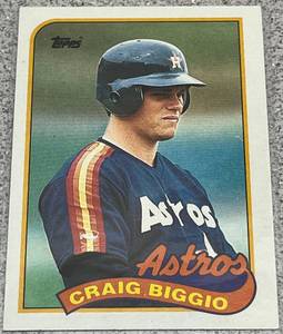 lot 390 image: 1989 Topps Baseball Card #49 - Craig Biggio Rookie Houston Astros