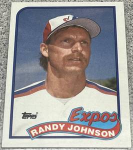 lot 391 image: 1989 Topps Baseball Card #647 - Randy Johnson Rookie Montreal Expos