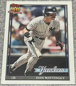 lot 394 image: 1991 Topps Baseball Card #100 - Don Mattingly New York Yankees
