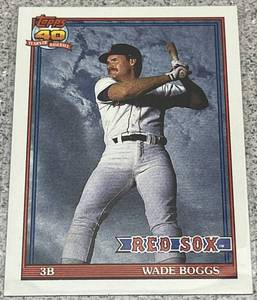 lot 396 image: 1991 Topps Baseball Card #450 - Wade Boggs Boston Red Sox