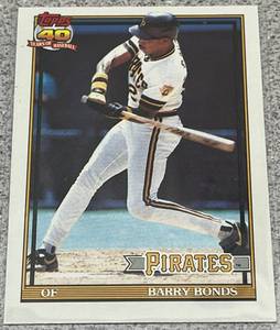 lot 397 image: 1991 Topps Baseball Card #570 - Barry Bonds Pittsburgh Pirates