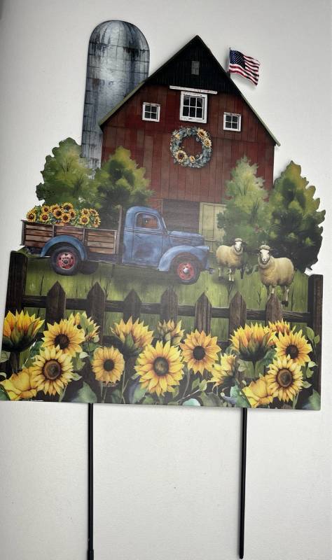 lot 172 image: Briarwood Lane Sunflower Barn Metal Wall Art