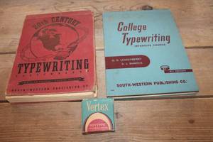 lot 1415 image: Vintage Typewriting Course Books and Ribbon