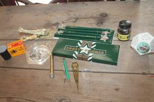 lot 1417 image: Vtg. Letter Holder, Ink Bottle and More
