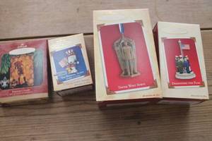 lot 1445 image: IOB Vtg. Hallmark Military Ornaments & More