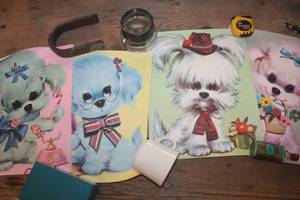 lot 1490 image: 8-1070s Puppy Print Pictures