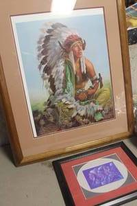 lot 1521 image: Large Native American Picture & More