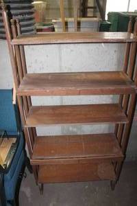 lot 1528 image: Wood Shelf 56 tall x 27 wide x 9 12 deep