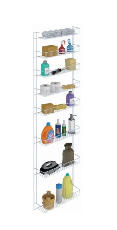 lot 85 image: ClosetMaid Deluxe 72 H x 19 W 8 Tier Wall  Door Mount Ventilated Wire Cabinet Pantry Storage Rack