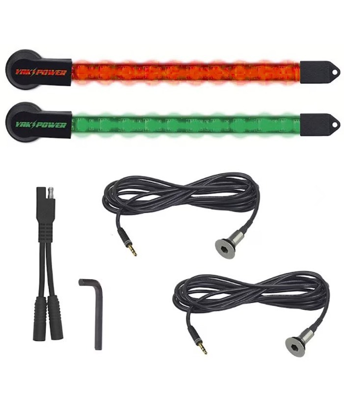 lot 170 image: Yak-Power 2-Piece LED Kayak Lights Kit - RedGreen 10 Retails $87