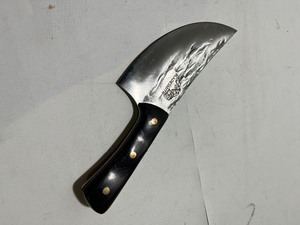 lot 8 image: Professional Quality Steel Damascus Styled Blade Dark Wooden Handle
