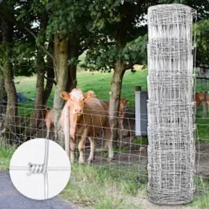 Farm Fence, 60 in. x 100 ft. 14-Gauge Galvanized Steel Field Wire Fencing Deer Fence, Heavy Zinc Coating Cattle Fence
