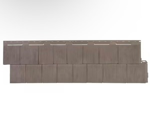lot 32 image: Khaki Tan Shake RS - 14.5 in. x 48.75 in. Rough Sawn Shake in Cedar Blend (48.84 sq. ft. per Box) Plastic Shake Vinyl Siding
