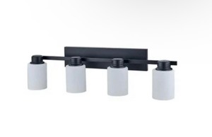 lot 24 image: Miseno FLVL1004MB 60W 4-Light Vanity Fixture In Matte Black Retails $118