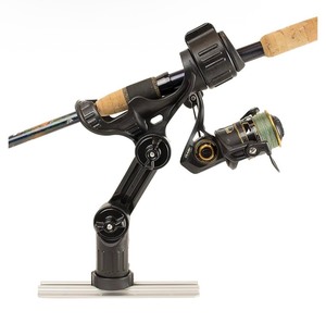 lot 17 image: YakAttack Omega Pro Rod Holder  Track Mount Fishing Rod Holder for Kayak & Boat  Secure & Adjustable LockNLoad System  Compatible with Spinning, Casting, Fly Reels  Kayak Track Mount Accessories