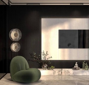 lot 37 image: A Professional Quality Ebony Acoustic Slat Wall Panel 12 x 106 (One Piece) Retails $94