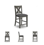 Signature Design by Ashley Caitbrook Upholstered Bar Chair, Gray, Counter Height Chairs with X-Back and Wood Frame