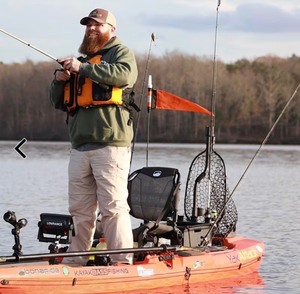 YakAttack VisiCarbon Pro Kayak Visibility Light with Flag | 48" Collapsible Safety Pole | LED Light, 100-Hour Runtime | MightyMount & GearTrac Ready (CPM) | Kayak Fishing Accessories *Retails $99*