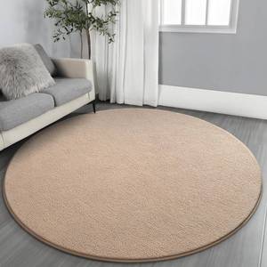 lot 9398 image: Gifeas Ultra Soft Round Area Rugs for Living Room Bedroom, 4x4 Feet Beige Thickened Memory Foam Modern Indoor Circle Carpets, Non-Slip Comfy Circular Rug for Boys Girls Nursery Room Home Decor - Retail $26