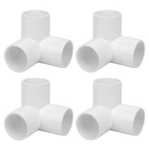 lot 9414 image: Lswteiz 4Pack 1-12IN 3-Way Elbow PVC Fittings Furniture Grade SCH40 1.50 Tee 3 Way PVC Pipe Fittings Connector for DIY Garden Shelf, Greenhouse Frame Tent Connections - Retail $17
