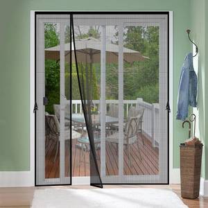 lot 9437 image: Reversible Left Right Side Opening Fiberglass Magnetic Screen Door, Fit Door Size 72x80in,Heavy Duty Fiberglass Screen Door Mesh for Front, Patio Sliding Door, French Bug Door Screen Magnetic Closure - Retail $30