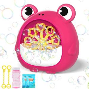 lot 9456 image: Getatoy Frog Bubble Machine Toys for Kids 3-8 Years Old Bubble Blower Maker with 2 Solutions, Outdoor Party Toy, Birthday Gift for 3 4 5 6 7 8 Year Old Girls Boys, Red - Retail $14