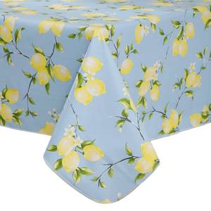 lot 19717 image: Walrus Heavy Duty Vinyl Tablecloth with Flannel Backing Waterproof Oil-Proof Plastic Table Cloth Stain-Resistant Wipeable Rectangle or Square Table Cover for Indoor and Outdoor (Lemon, 60x84 Inch) - Retail $5
