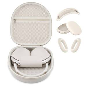 lot 19721 image: 3 in 1 Silicone Cover and Case for Apple Airpods Max 2 Airpods Max Headphones, AirPods Max Hard Case and Anti-Scratch Ear Pad CaseEar CupsHeadband Covers Accessories (Starlight case & Cover) - Retail $25