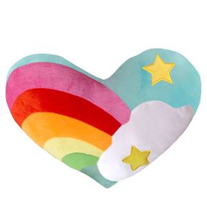 lot 19735 image: XiRiDa Heart Pillow Plush Toy Soft Rainbow Star Shaped Throw Pillow Gifts, 17x13 - Retail $11