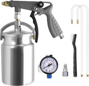 lot 19739 image: Undercoating Spray Gun with 1000ml Suction Feed Cup,Straight & 360° Spray Hose,No Area is Left Untouched, for Truck Bed Liner Coating, Rubberized Undercoat, Rust Proofing - Retail $40