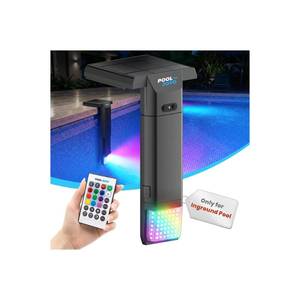 lot 25931 image: Solar Pool Lights Only for Inground Pools with Remote, 56 LEDs Brighter 3-Sided 180° Underwater Glow, 10 Colors 4 Modes, 3 Brightness Levels, IP68 Waterproof 1 Pack
